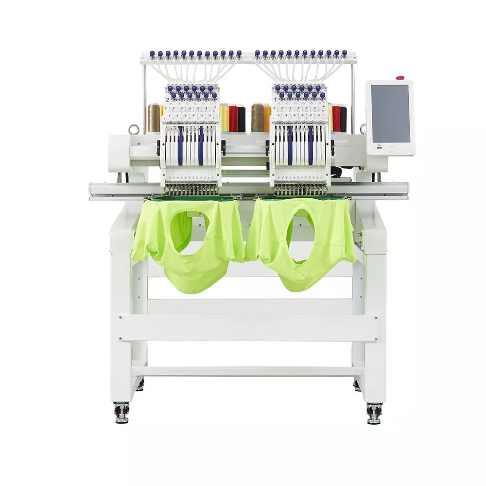 Borduurmachine met twee hoofden en platte borduurfunctie